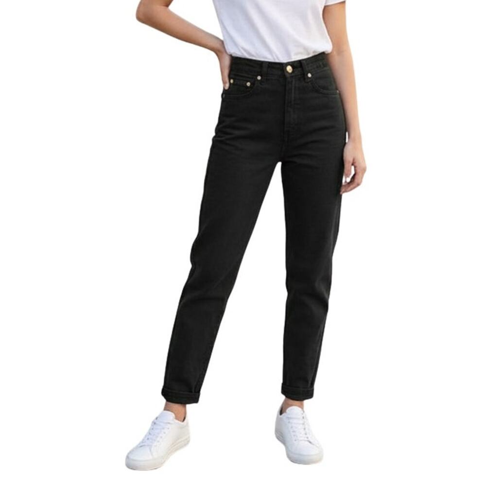 Asos Design Clean Black Slim Mom Jeans, W26L30